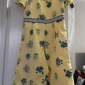 Janie and Jack Yellow Floral One-Piece with Purple & Green Accents